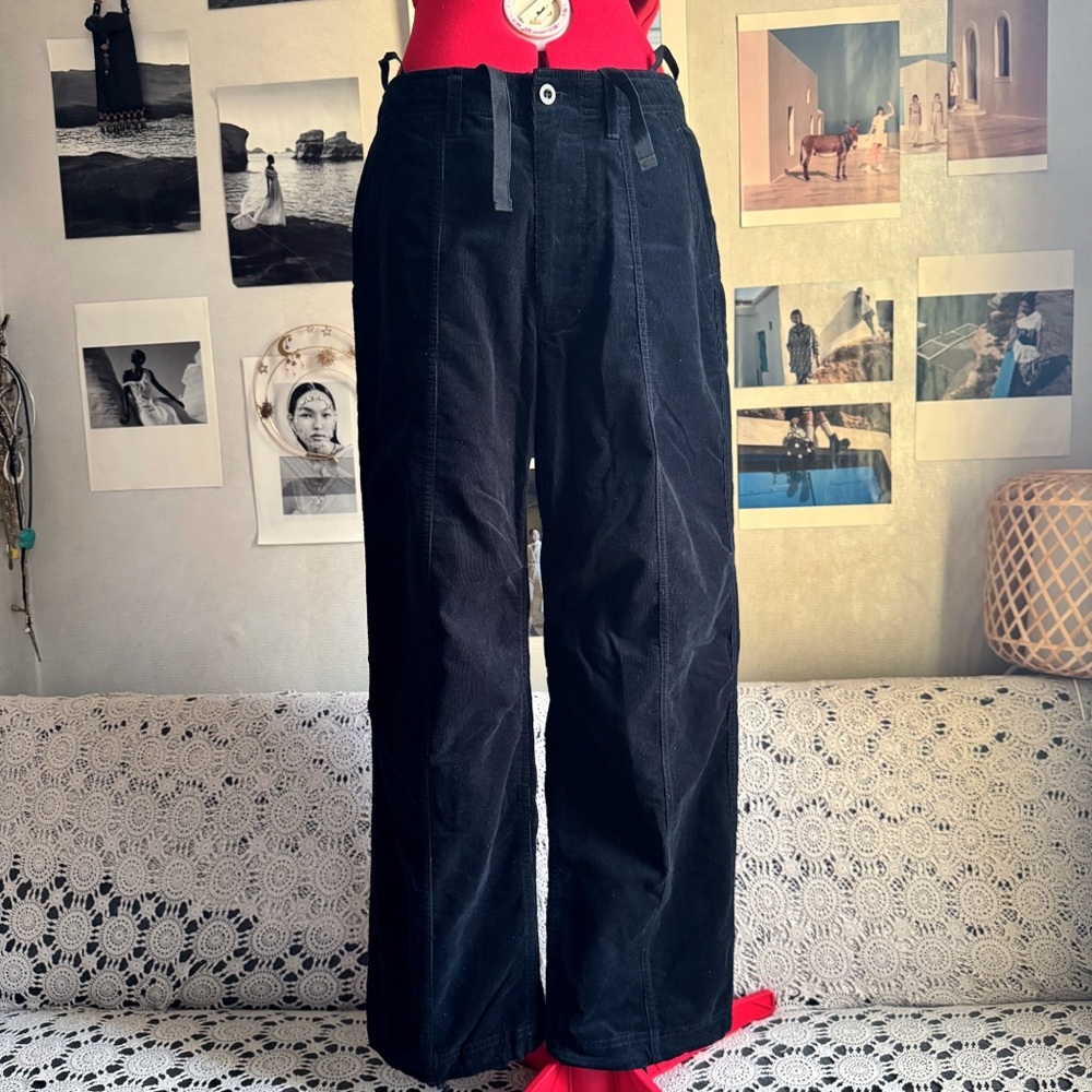 Emporio Armani black velvet cotton pants